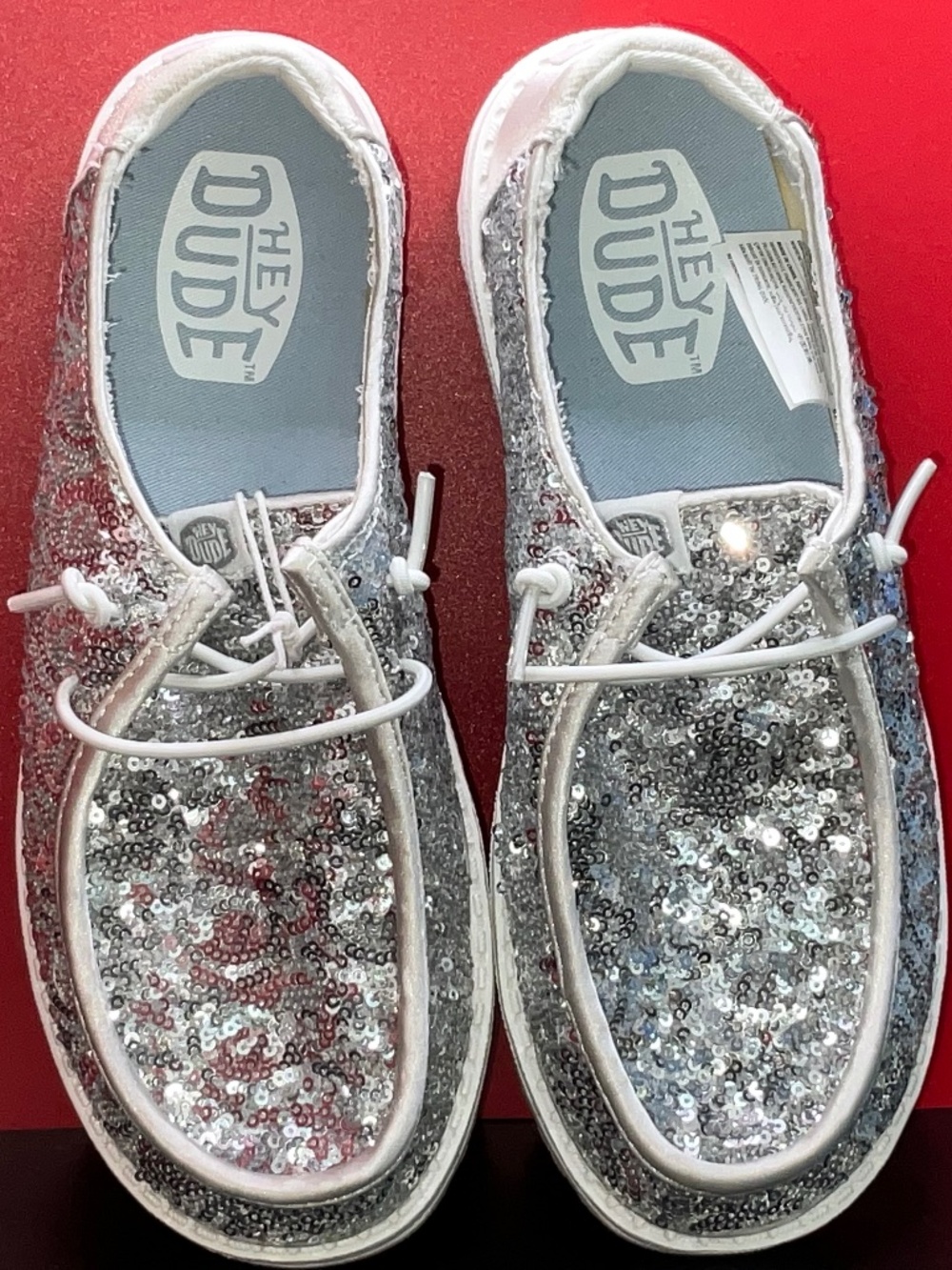 Hey Dude Wendy Sequin Cream. Multiple Sizes. NWT/No Box.